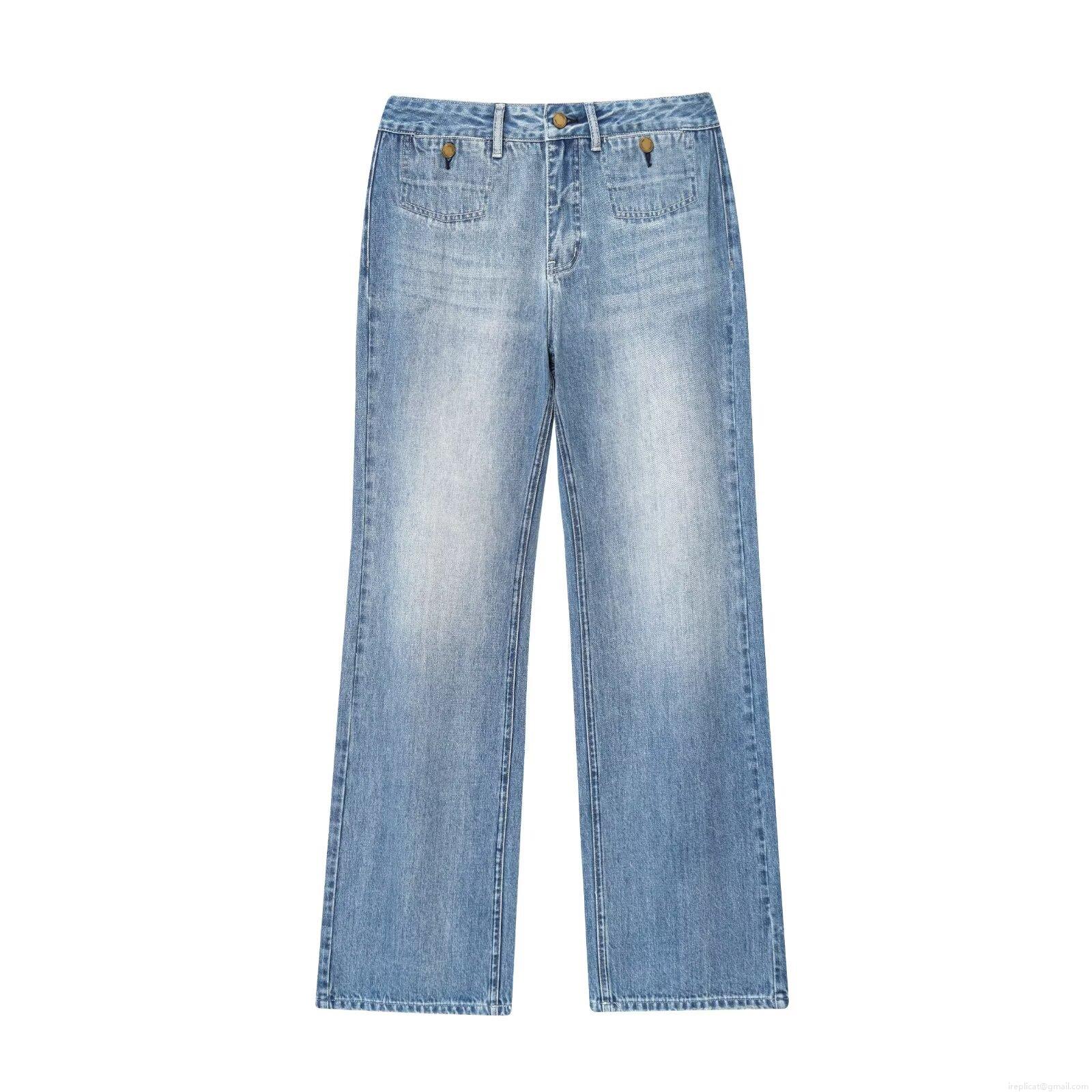 Women's Vintage Distressed Washed Wide Leg Denim Jeans Retro Streetwear Loose Fit Cotton Polyester Long Trousers