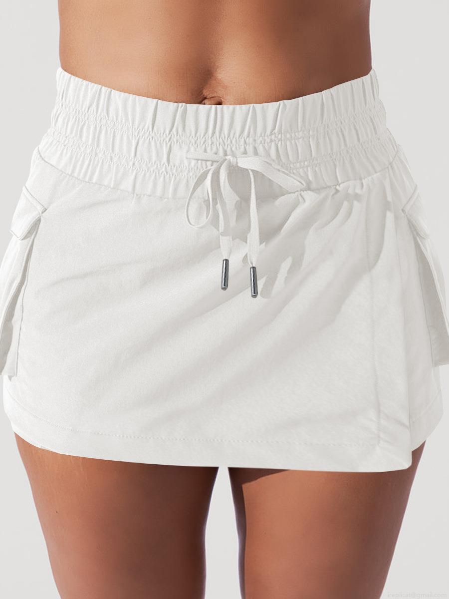 Women's Athletic Cargo Skort Fake Two Piece Lightweight Quick Dry Sports Shorts With Pockets For Gym Yoga Running Fitness Workout Hiking Casual Streetwear