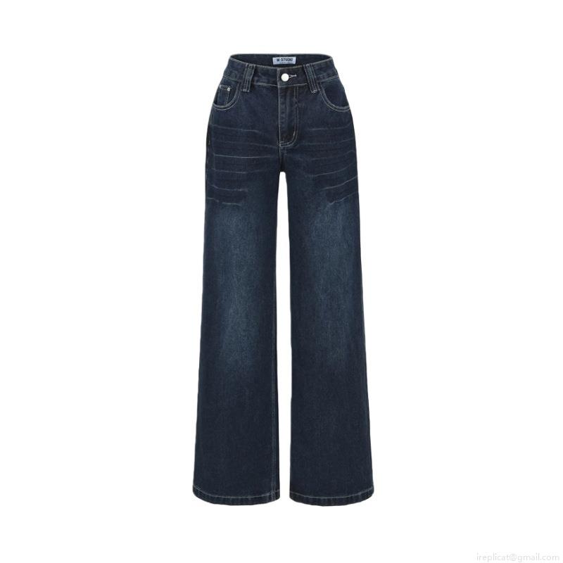 Women's High Waisted Balloon Denim Jeans Wide Leg Washed Cotton Blend Casual Retro Streetwear Trousers Fashion Loose Fit Denim Pants for Daily Wear