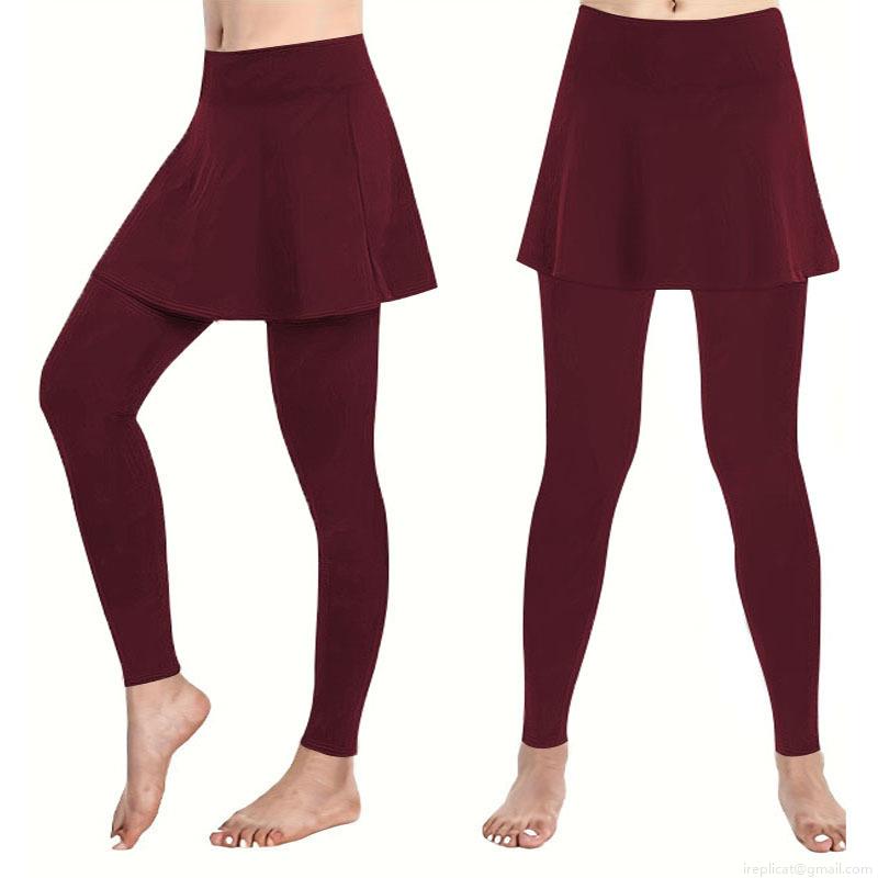 Women's Plus Size High Waist Skirted Leggings Yoga Fitness Pants Slim Fit Belly Control Skort Leggings With Skirt Cover For Workout Gym Running Casual Sporty Bottoms