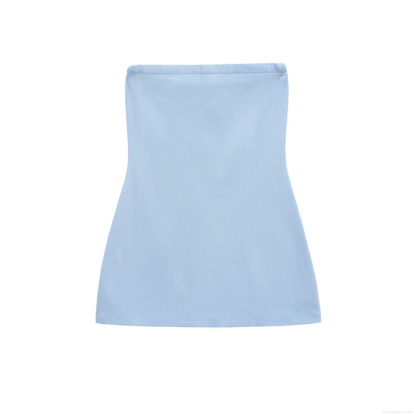 Women Sexy Knit Two Piece Set Hollow Out Knitted Tube Top And Wide Leg Trousers Summer Beach Party Outfit Slim Fit Ribbed Knit Set For Women
