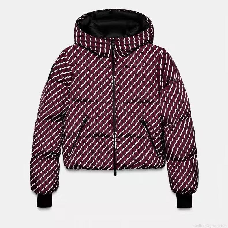 Women's Winter Ski Suit Set Geometric Print Hooded Padded Puffer Jacket and Matching Ski Pants Warm Windproof Outdoor Sportswear Two-Piece Set