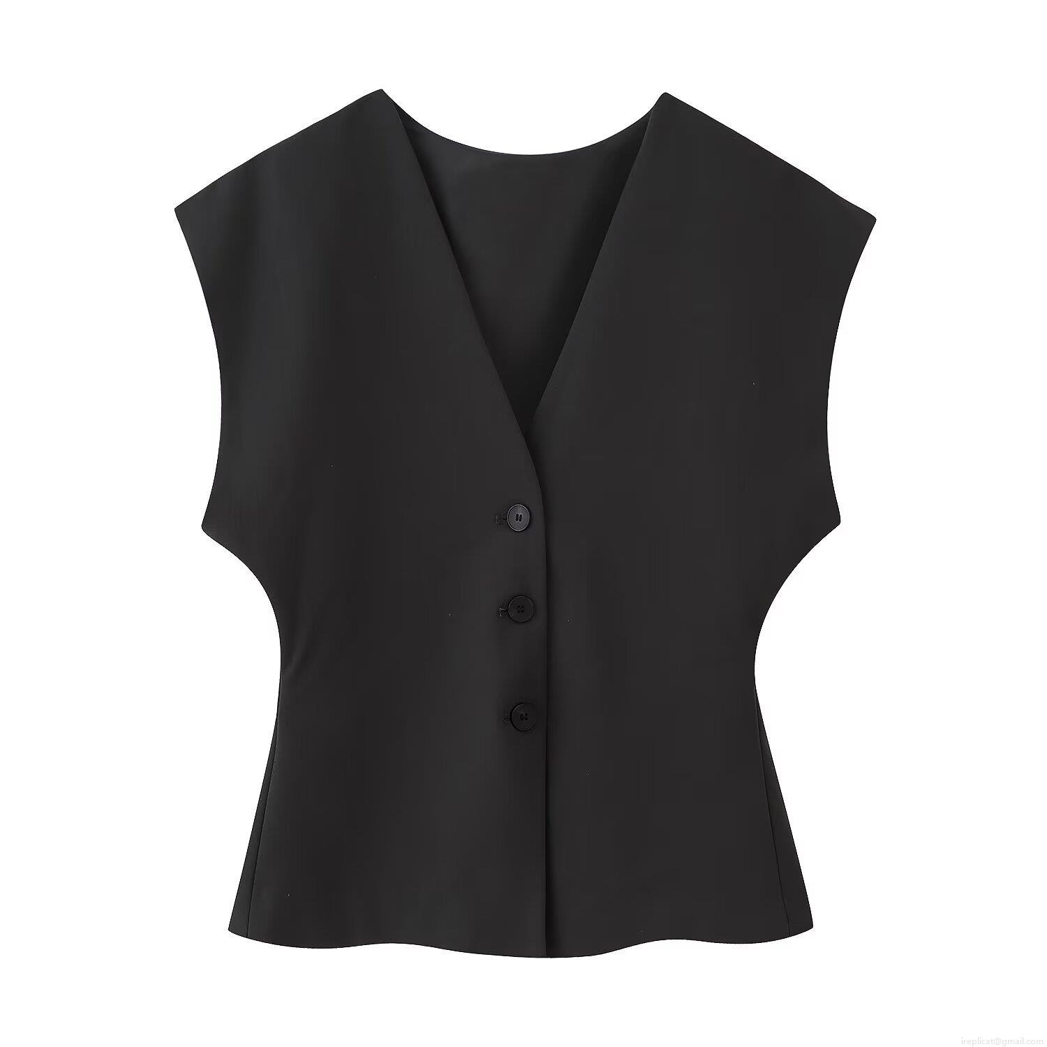 Women's 2 Piece Set Elegant V Neck Sleeveless Vest Top and High Waisted Wide Leg Pants with Bow Belt Polyester Solid Color Casual Business Streetwear Outfit for Women