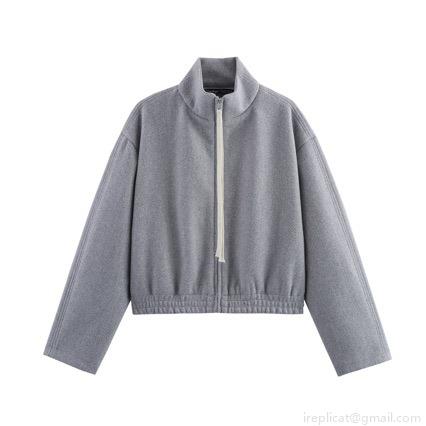 Women's Casual Polyester Tracksuit Set Zipper Stand Collar Cropped Jacket And Drawstring Wide Leg Pants Two Piece Sweatsuit For Daily Streetwear