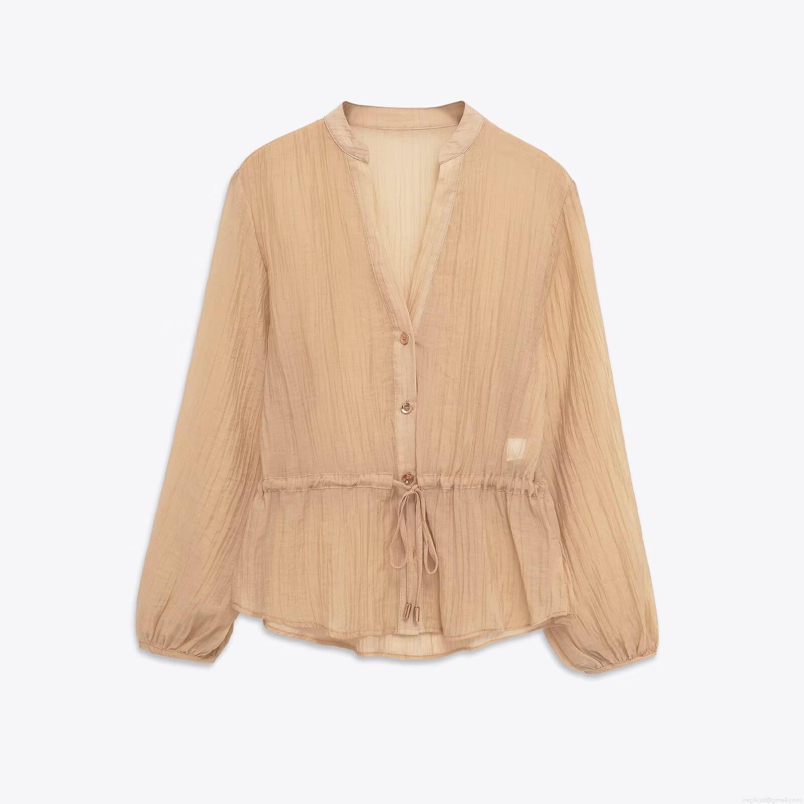 Women's Elegant Pleated Shirt and Wide Leg Pants 2 Piece Set Lightweight Polyester V Neck Button Down Top High Waist Drawstring Trousers Casual Holiday Streetwear Outfits For Women