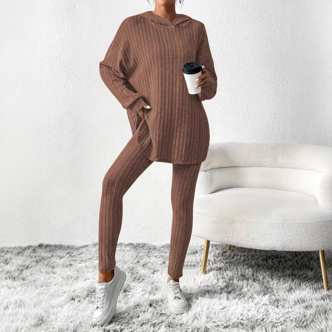 Plus Size Women's Ribbed Knit Two Piece Set Hooded Long Sleeve Top and High Waist Bodycon Pants Tracksuit Casual Loungewear Sweatsuit Plus Size Women's Ribbed Knit Two Piece Set Hooded Long Sleeve Top and High Waist Bodycon Pants Tracksuit Casual Loungewear Sweatsuit