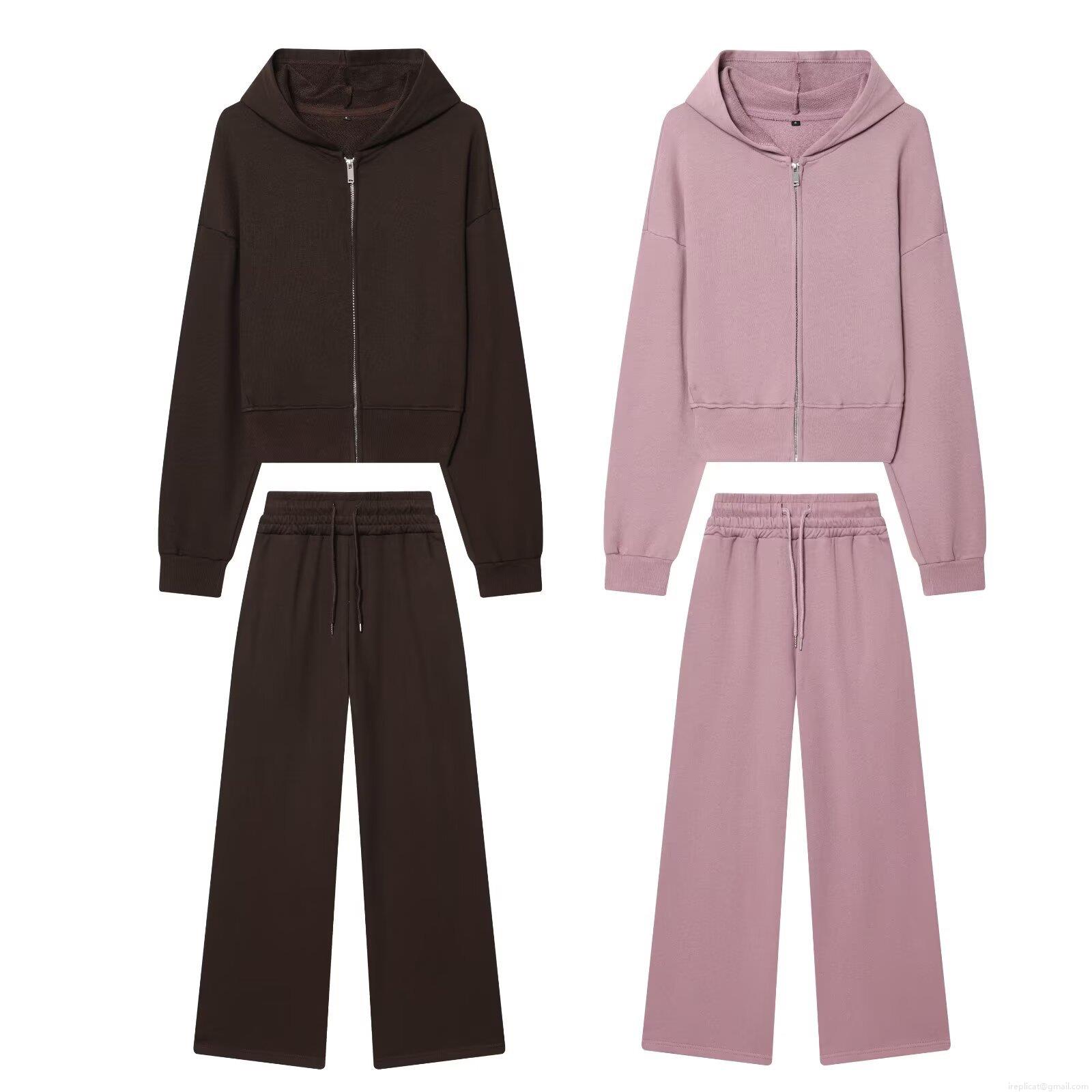 Women's 2 Piece Set Casual Cotton Blend Knit Zip Up Cropped Hooded Sweatshirt and High Waist Wide Leg Drawstring Pants Sport Loungewear Women's 2 Piece Set Casual Cotton Blend Knit Zip Up Cropped Hooded Sweatshirt and High Waist Wide Leg Drawstring Pants Sport Loungewear