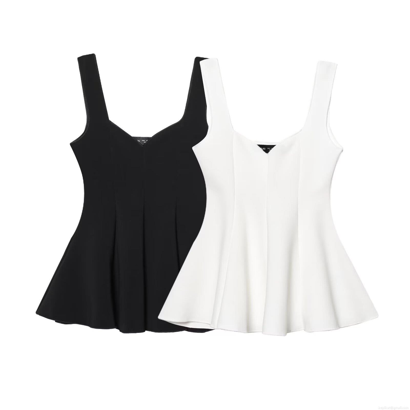 Women's Solid Peplum Top and High Waist Flare Pants Set Sleeveless V Neck Slim Fit Two Piece Outfits Polyester Knitted Streetwear Partywear